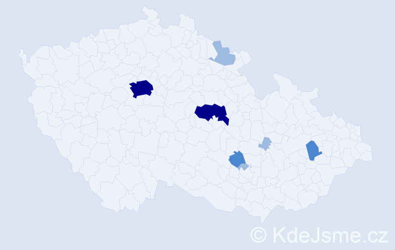 Příjmení: 'Sáva', počet výskytů 15 v celé ČR