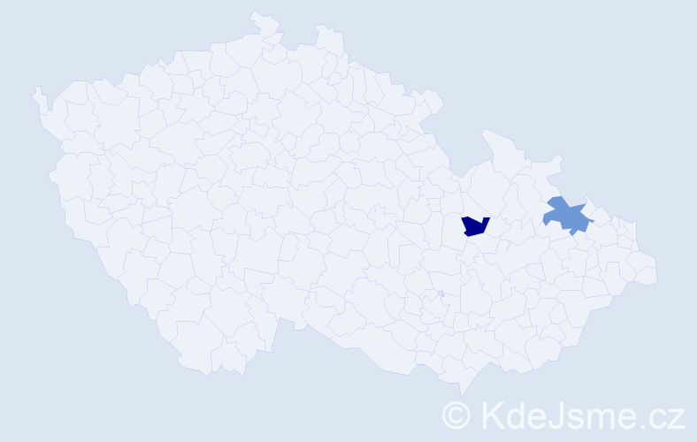 Příjmení: 'Bohlová', počet výskytů 5 v celé ČR