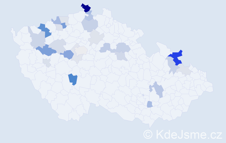 Příjmení: 'Krzák', počet výskytů 67 v celé ČR
