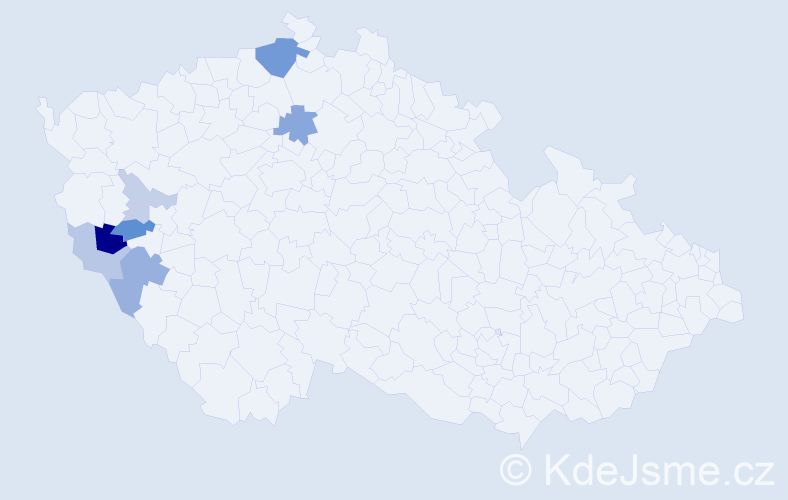 Příjmení: 'Egr', počet výskytů 16 v celé ČR