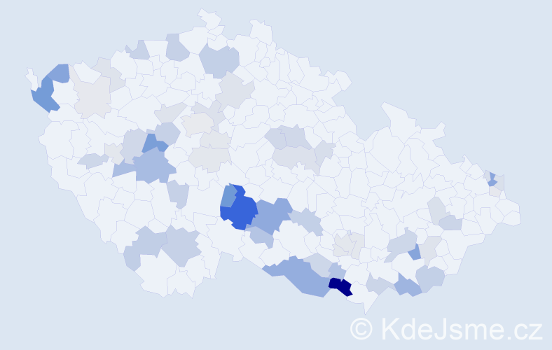 Příjmení: 'Norek', počet výskytů 170 v celé ČR