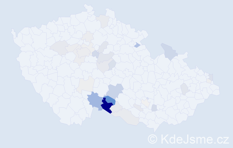 Příjmení: 'Lovětínský', počet výskytů 129 v celé ČR