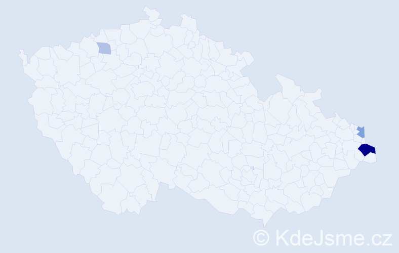 Příjmení: 'Czader', počet výskytů 9 v celé ČR