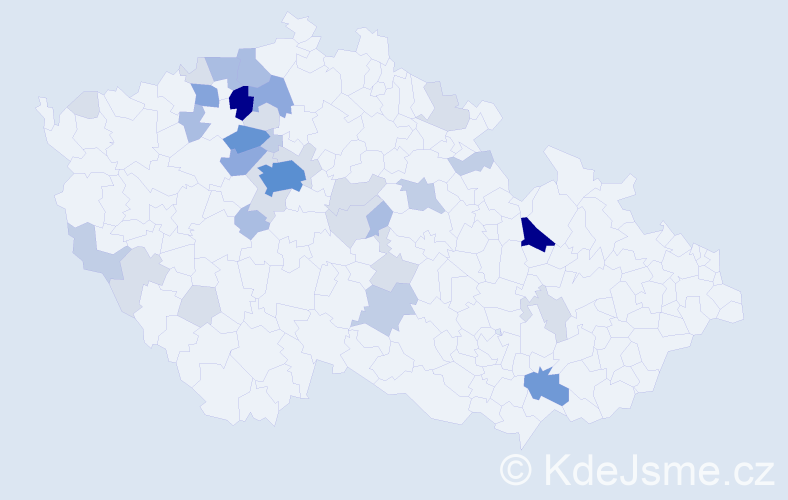 Příjmení: 'Kunrtová', počet výskytů 116 v celé ČR