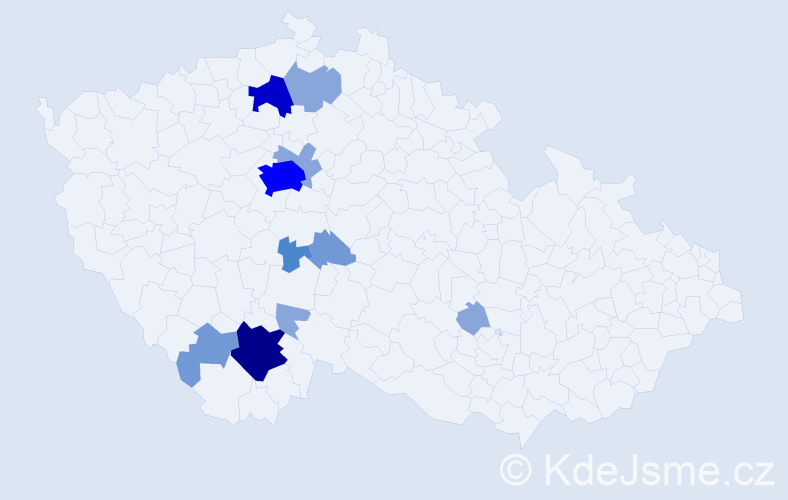 Příjmení: 'Zimandlová', počet výskytů 42 v celé ČR