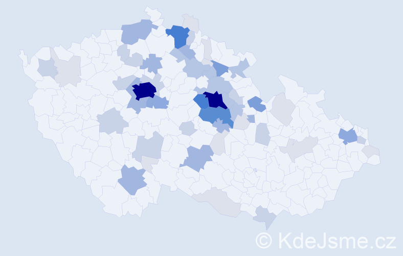 Příjmení: 'Hrušová', počet výskytů 205 v celé ČR