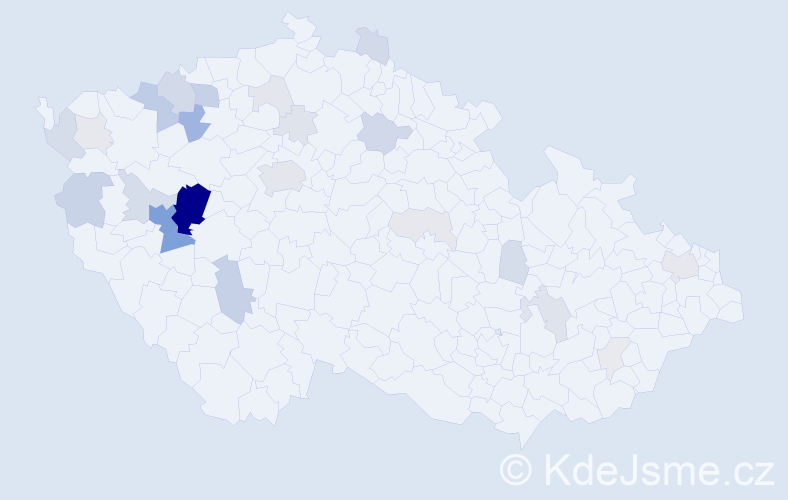 Příjmení: 'Trykar', počet výskytů 103 v celé ČR