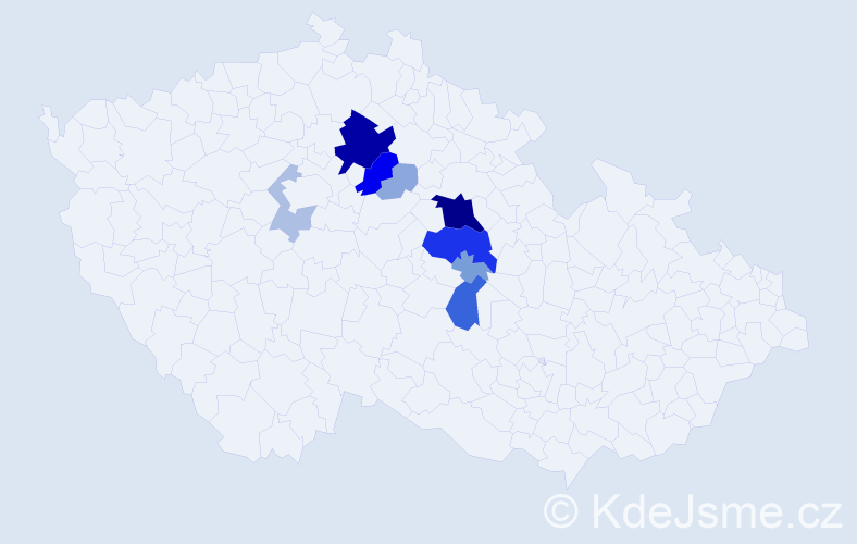 Příjmení: 'Dobrkovská', počet výskytů 49 v celé ČR