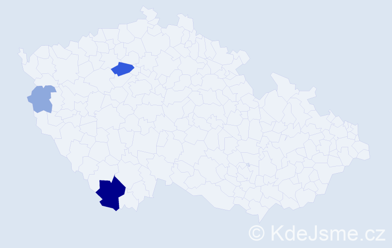 Příjmení: 'Kozelová', počet výskytů 9 v celé ČR