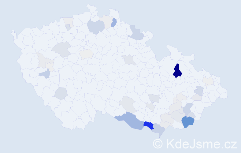 Příjmení: 'Gorčík', počet výskytů 134 v celé ČR